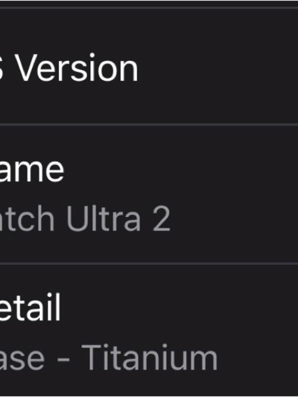 Apple Black and Gray Interface Screenshot - Watch Settings